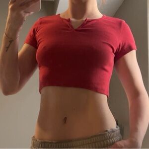 red brandy melville john galt crop top